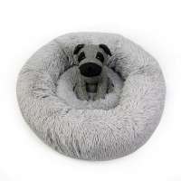 Faux fur dog beds for medium small dogs self warming indoor round pillow cushion