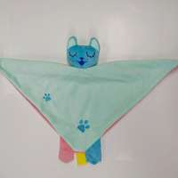 The hot selling soothing towel happy cat plush hand puppets for little baby