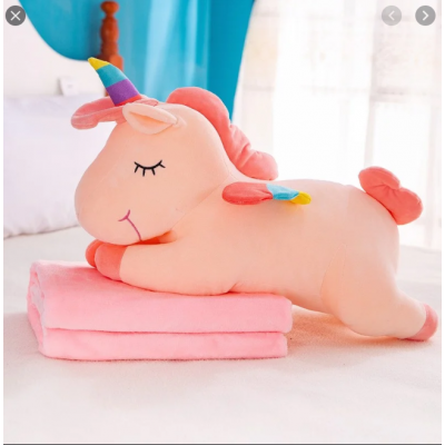 Wholesale custom cute Unicorn 2 in 1 pillow blanket animals plush toys/Vietnam Manufacturer Stuffed/Teddy bear for children