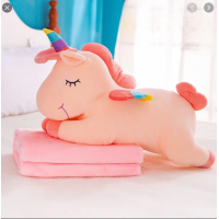 Wholesale custom cute Unicorn 2 in 1 pillow blanket animals plush toys/Vietnam Manufacturer Stuffed/Teddy bear for children