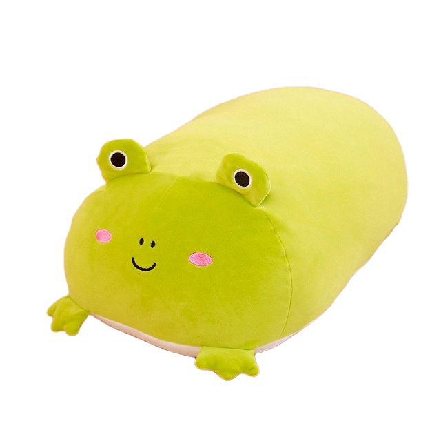 Hot selling 2020 soft frog plush bolster pillow stuffed toys safe for children from Vietnam factory